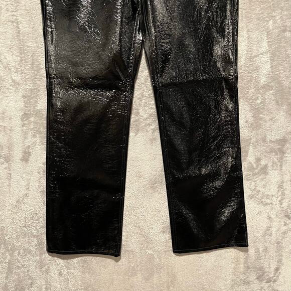 J. CREW COLLECTION Demi Boot Pants Faux Patent Leather High Rise Cropped 27 New - Picture 6 of 7
